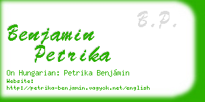 benjamin petrika business card